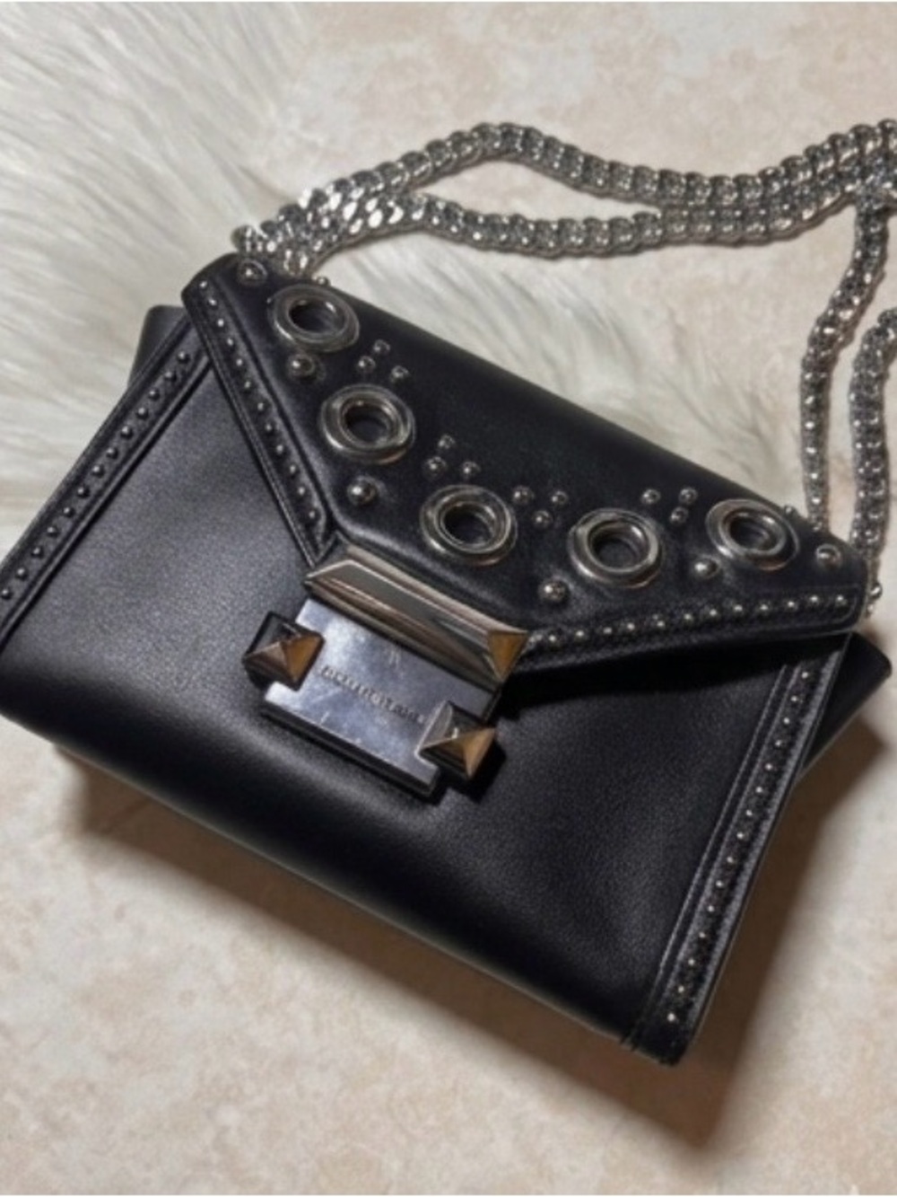 MK Michael Kors Whitney grommet Studded Crossbody bag Silver hardware - Picture 5 of 10